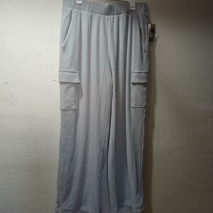 Avia size L wide leg pockets Gray Ribbed Cargo Pants